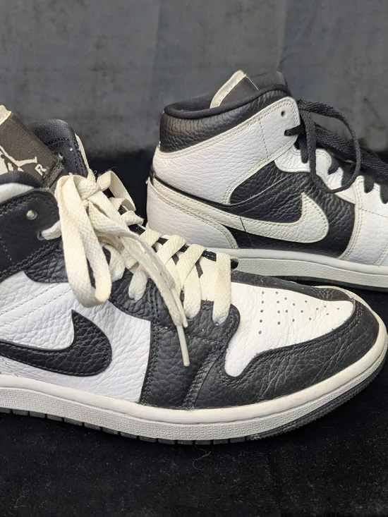 Sz 8M/9.5W Nike Jordans 1 Mid Split Black White Womens Mids Sneakers DR0501-101 - Picture 8 of 15